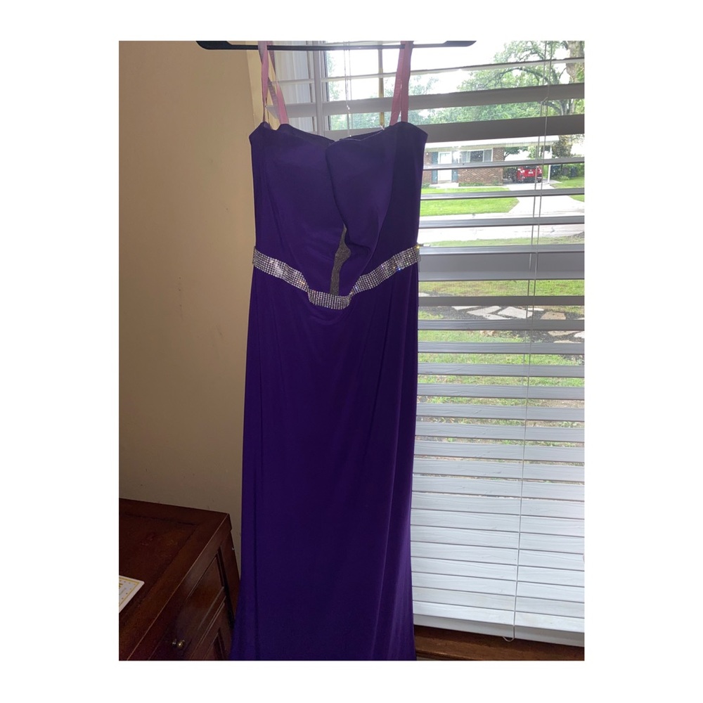 Dark purple gown with sparkle band